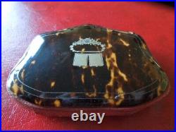 J4919 Antique Purse Faux Tortoise Silver Inlay Very Nice Condition See Descr