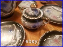 Japanese antique satsuma teaset hand painted mint condition very nice set