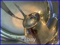 LARGE VINTAGE Silverplate Grape Punch Bowl & Ladle18 Diameter- VERY NICE