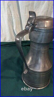 LONDON MARK Antique Pewter Flagon Early 19th Century VERY NICE