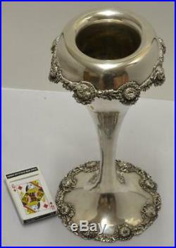 Large 15 Fancy Antique Sterling Silver Vase Theodore Starr #338 Very Nice