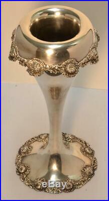 Large 15 Fancy Antique Sterling Silver Vase Theodore Starr #338 Very Nice