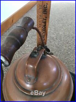 Large Antique Primitive Copper Coffee Pot Kettle -Very nice condition- Reduced