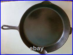 Large Block Griswold cast iron skillet #14 with heat ring. Very nice