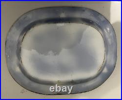 Large Early Antique Flow Blue Platter Very Nice