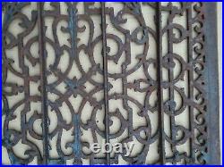 Large Very Ornate Antique Cast Iron Register Floor Wall Grate 32 X 26 1/4 Nice