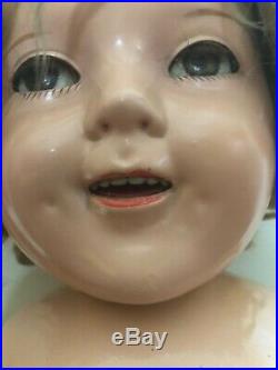 Large Vintage 1930's Shirley Temple Composition Doll 25 Very Nice