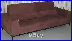Leather Recliner 4 Seater Sofa & Footstool Very Nice Comfortable Velvet Finish