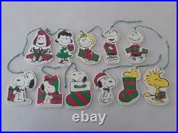 Lot of 11 Vintage Wooden Peanuts Christmas Ornaments Very Nice and Clean