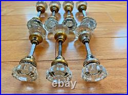 Lot of 7 Sets (14 Knobs) Vintage 12 point Glass Door Knobs -POLISHED VERY NICE