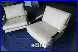 MCM Chrome Flat Bar Lounge Chairs Leather this is a pair of chairs Very Nice