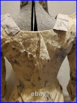 Magnificent Antique Original 1880s Heavy Wool and Silk Bustle Gown Very Nice