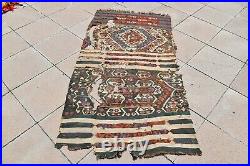 Marvelous Antique Rare Awesome Collector's Piece Anatolian Fragment Kilim Rug