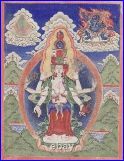 Mongolian thangka- Avalokiteshvara. Very rare nice picture