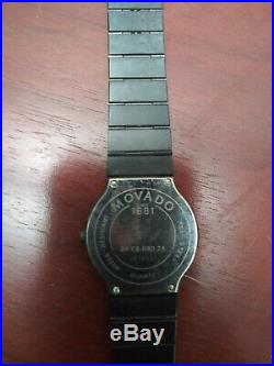 Movado watch 84. C6.880.2A MUSEUM BLACK stainless steel VERY NICE TIMEPIECE