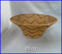 Native American Weave Basket Bowl. Very Nice Design. Approx 4.25 Tall x 10 Dia
