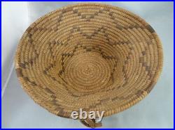 Native American Weave Basket Bowl. Very Nice Design. Approx 4.25 Tall x 10 Dia