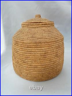 Native American Weave Covered Bowl Very Nice Design. Approx 8 W X 8 T