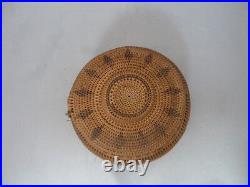 Native American Weave Covered Bowl WASHOE Very Nice Design. 5W X 3.5 T