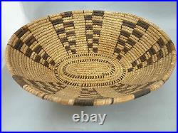 Native American Weave PAPAGO Bowl Basket Tray. Very Nice Design. Approx 10.9 L