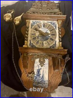 Nu Elck Syn Sin Vintage Dutch Wall Clock Very Nice Antique