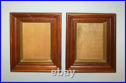 Old Antique Vtg 19th C 1800s Pair Wooden Picture Frames 7.25 X 8.75 Very Nice