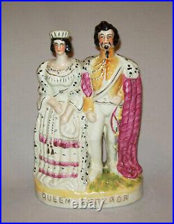 Old Antique Vtg 19th C Large Staffordshire Figure Quees Emperor Very Nice