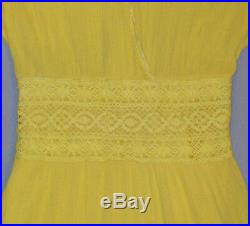 Old Antique Vtg C 1940s Womans Yellow Rayon Gabardine Ladies Dress Very Nice