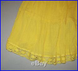 Old Antique Vtg C 1940s Womans Yellow Rayon Gabardine Ladies Dress Very Nice