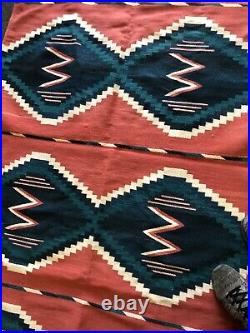 Old Antique Vtg Navajo Or Mexican Rug Blanket Native American Very Nice 74x45