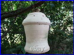 Old Pottery Very Nice Heavily Made Garden Birdhouse 10 Tall 1/2 Thick Walls