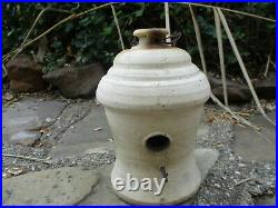 Old Pottery Very Nice Heavily Made Garden Birdhouse 10 Tall 1/2 Thick Walls