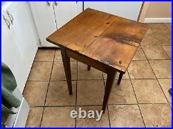 One Very Nice Primitive Antique Solid Pine Wood Table