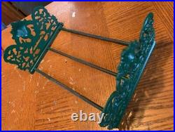 Ornate Cast Iron or Bronze 12-23 Expandable Antique Book Rack Very Nice c1900
