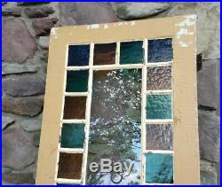 POST-CIVIL-WAR QUEEN ANNE STAINED GLASS DOOR, 1890s PEG CONSTRUCTION, VERY NICE