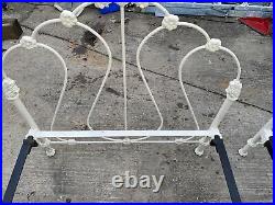 Pair Of Virginia Brass Twin Antique Ornate Cast Iron Beds, Very Nice