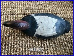 Primitive ANTIQUE Carved & Painted Wooden Duck Decoy with Glass Eyes VERY NICE