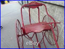 RARE ANTIQUE 1890's CHILD'S PEDAL CART TRICYCLE (VELOCIPEDE) ORIGINAL VERY NICE