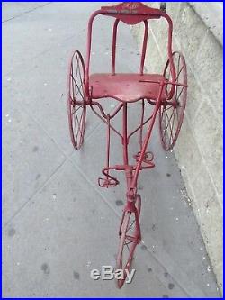 RARE ANTIQUE 1890's CHILD'S PEDAL CART TRICYCLE (VELOCIPEDE) ORIGINAL VERY NICE