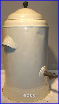 RARE Antique Victorian Metal Picnic Water Cooler withWorking Tap Spigot VERY NICE