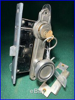 RUSSWIN #11224 ENTRY MORTISE LOCK SET VERY NICE withCYLINDER 7 7/8 FACE (12035)