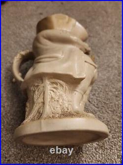Rare Antique Early 1800s British Yellow Wear Snuff Taker Toby Mug Very Nice