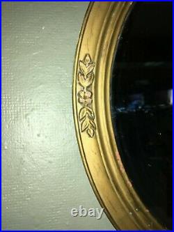 Rare Antique Federal Style Gold Gesso Finialed And Edged Mirror. Very Nice