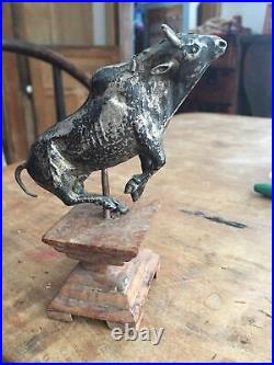 Rare Antique Indonesian Metal Casted Brahman Bull Sculpture Very Nice! FREE SHIP