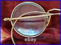 Rare & Perfect-Antique Bausch Lomb John Lennon Style Gold/black Round Very Nice