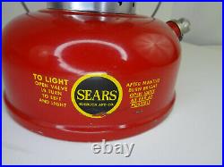 Red Sears Coleman Double Mantle 476.74060 Lantern 9/64, Very Nice Orginal Box