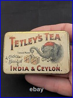 Scarce Antique Tetleys Tea Sample Tin With Elephant Very Nice