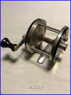 Scarce Meisselbach Free Spool Surf Reel With Leather Case Very Nice Lot P-6