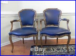 Set Of Vintage Rococo Leather Chairs Very Nice