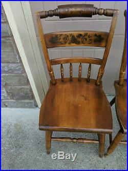 Set of 4 Vintage L. Hitchcock Stenciled Dining / Side Chairs VERY NICE, FASTSHIP